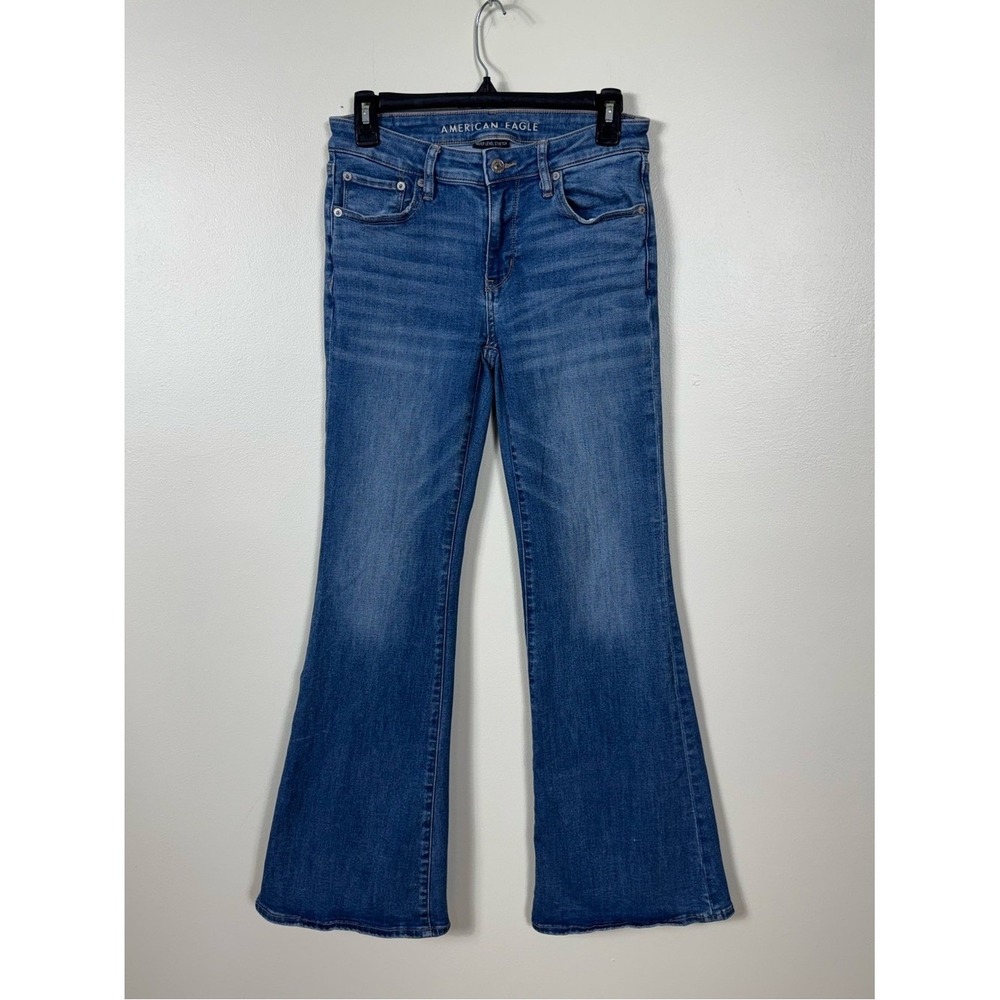American Eagle Womens Low Rise Flare Jeans Size 2 Festival